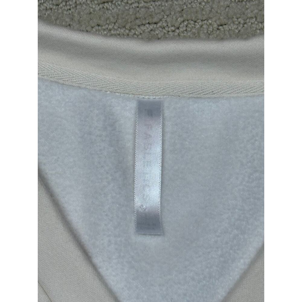 Fabletics Cream Mira Pullover V-Neck Asymmetric Fleece Sweatshirt Large - Picture 9 of 9